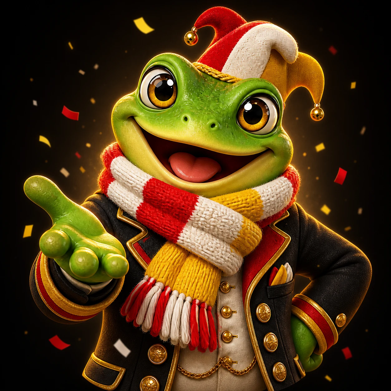 De feestelijke Oetel-mascotte van Oeteldonks Geluk